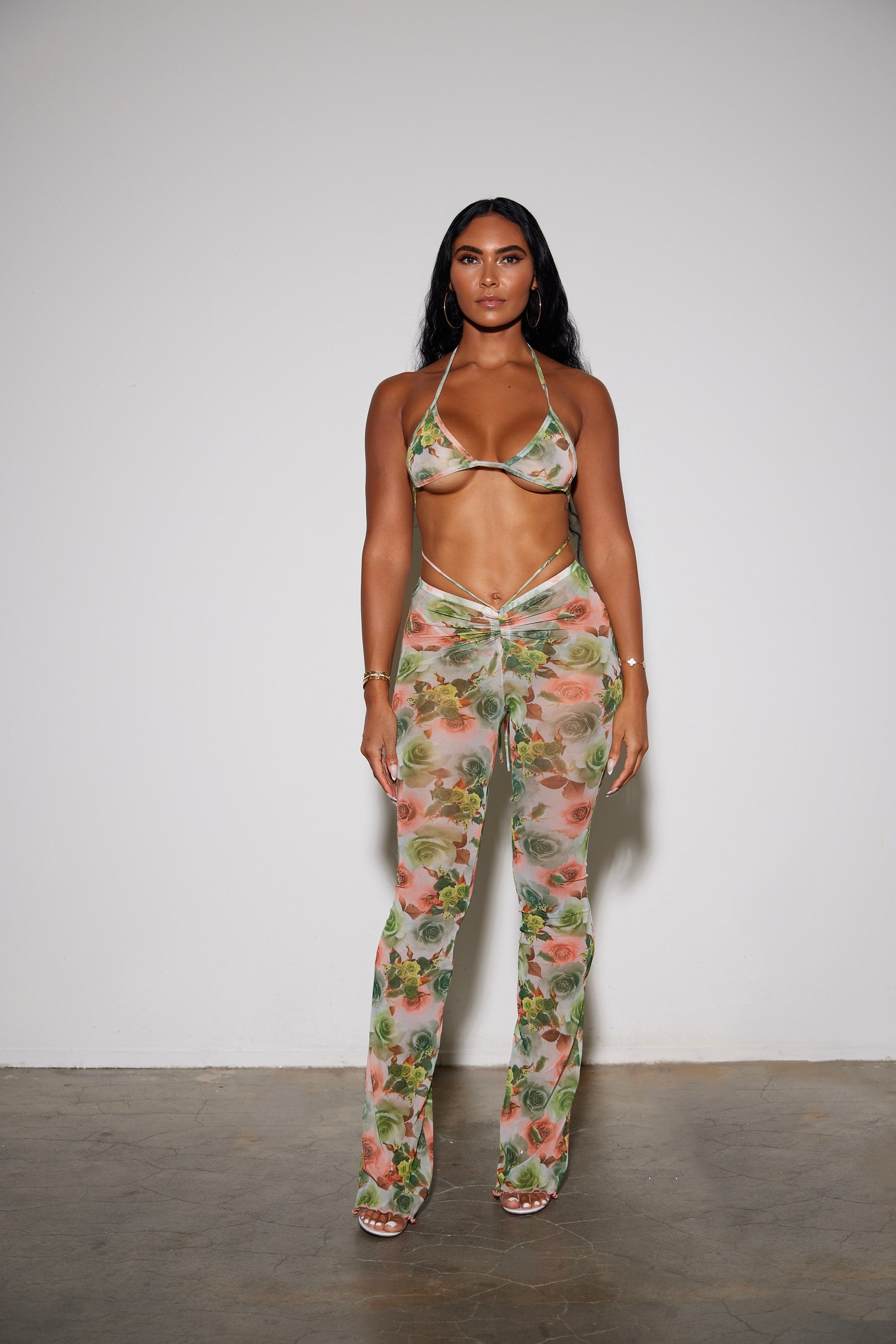 ROSES REVERSAL PANTS WITH TIE II